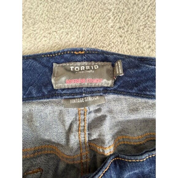 Torrid Boyfriend Straight Leg Denim Jeans Womens Vintage Stretch 40" x 29" Sz 18 - Picture 5 of 9